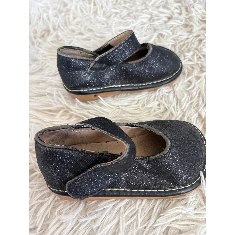 Squeak & Goggle‎ Sparkling Black Mary Jane Shoes Toddler Kids Size 4